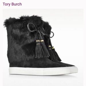 Tory Burch Angelica rabbit fur boot